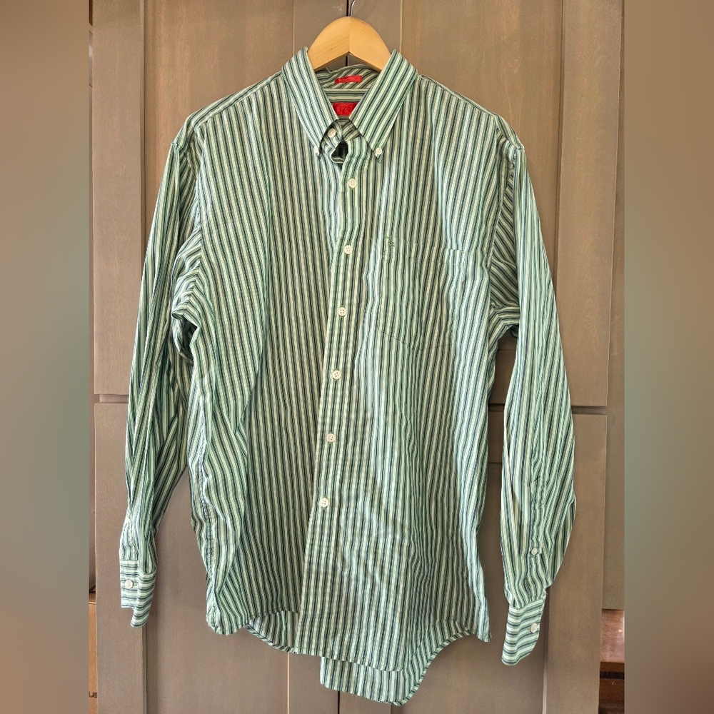 Green Striped Men's Shirt